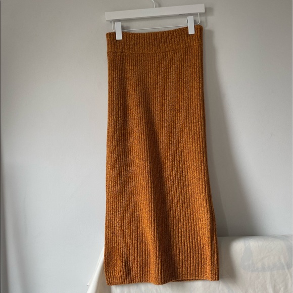 RODEBJER Rust Rib Knit Wool Midi Skirt & Sweater S/M - Picture 6 of 11